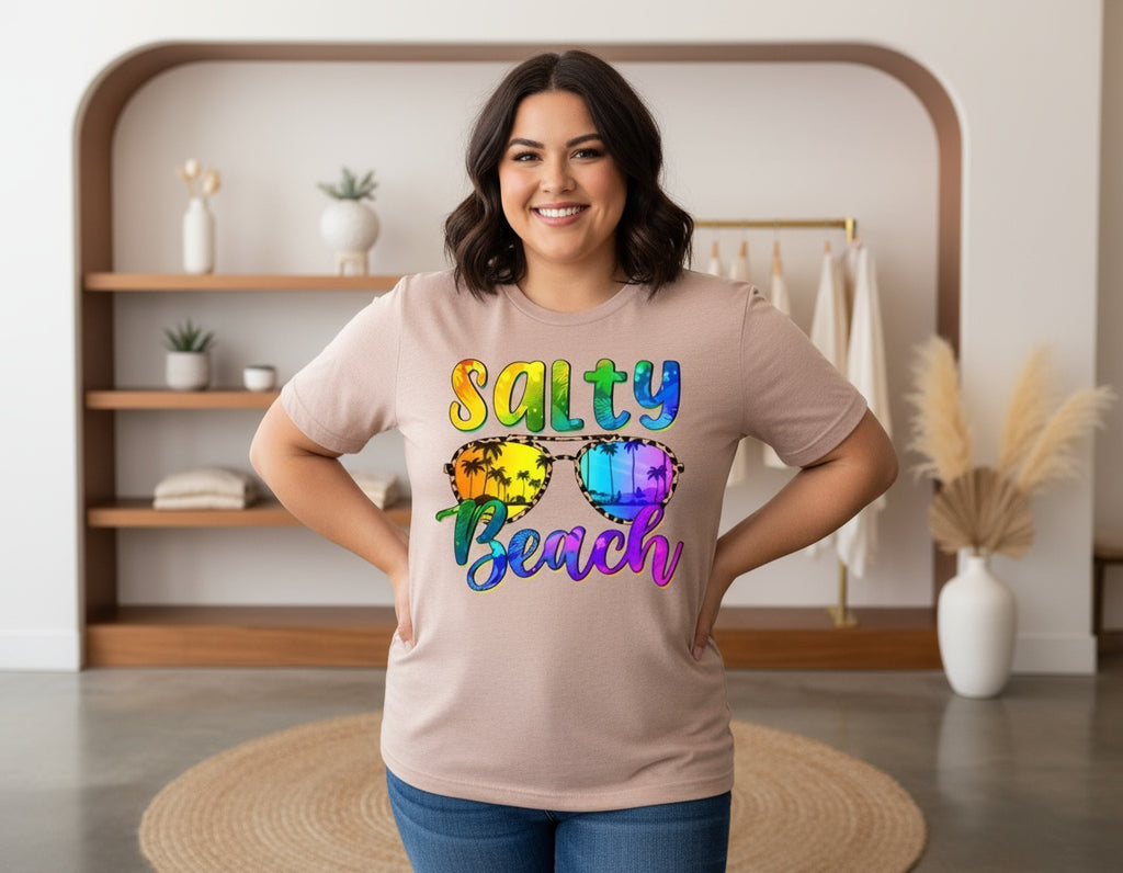 Salty Beach Retro Sunglasses Graphic Tee
