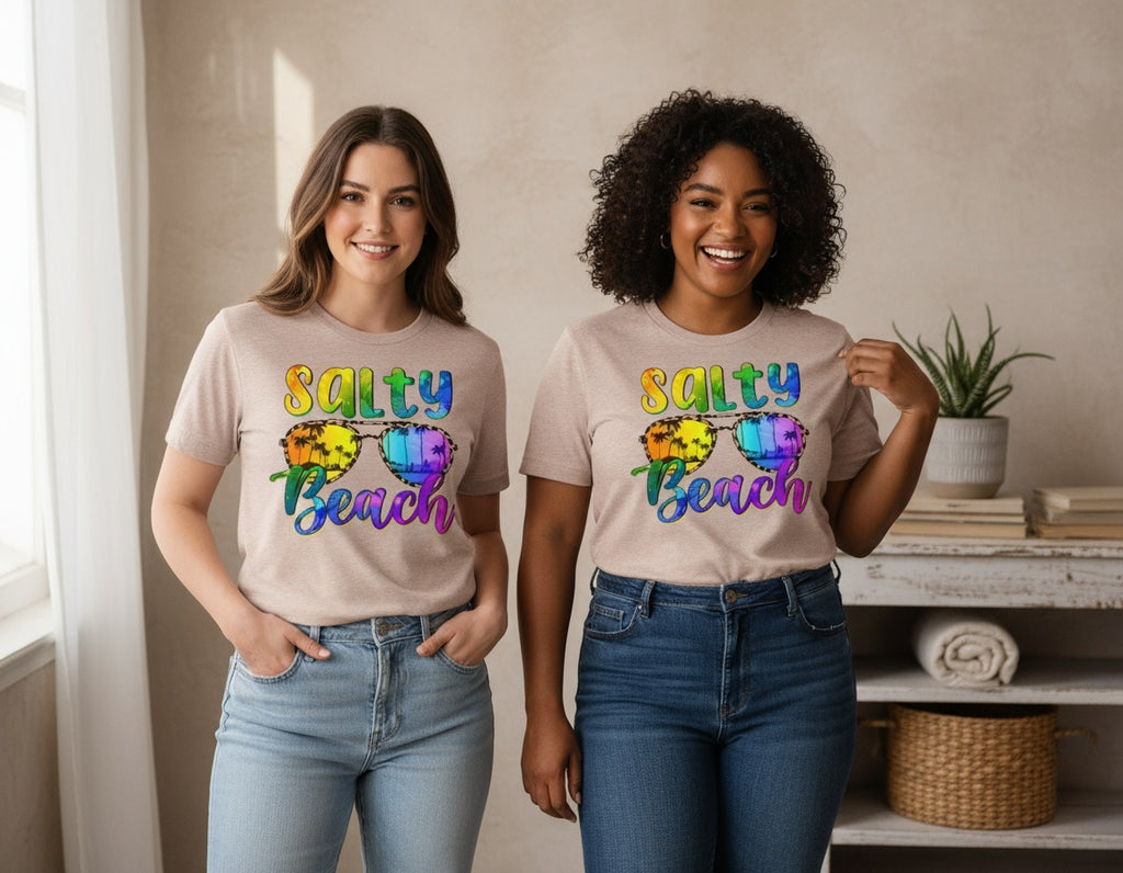 Salty Beach Retro Sunglasses Graphic Tee