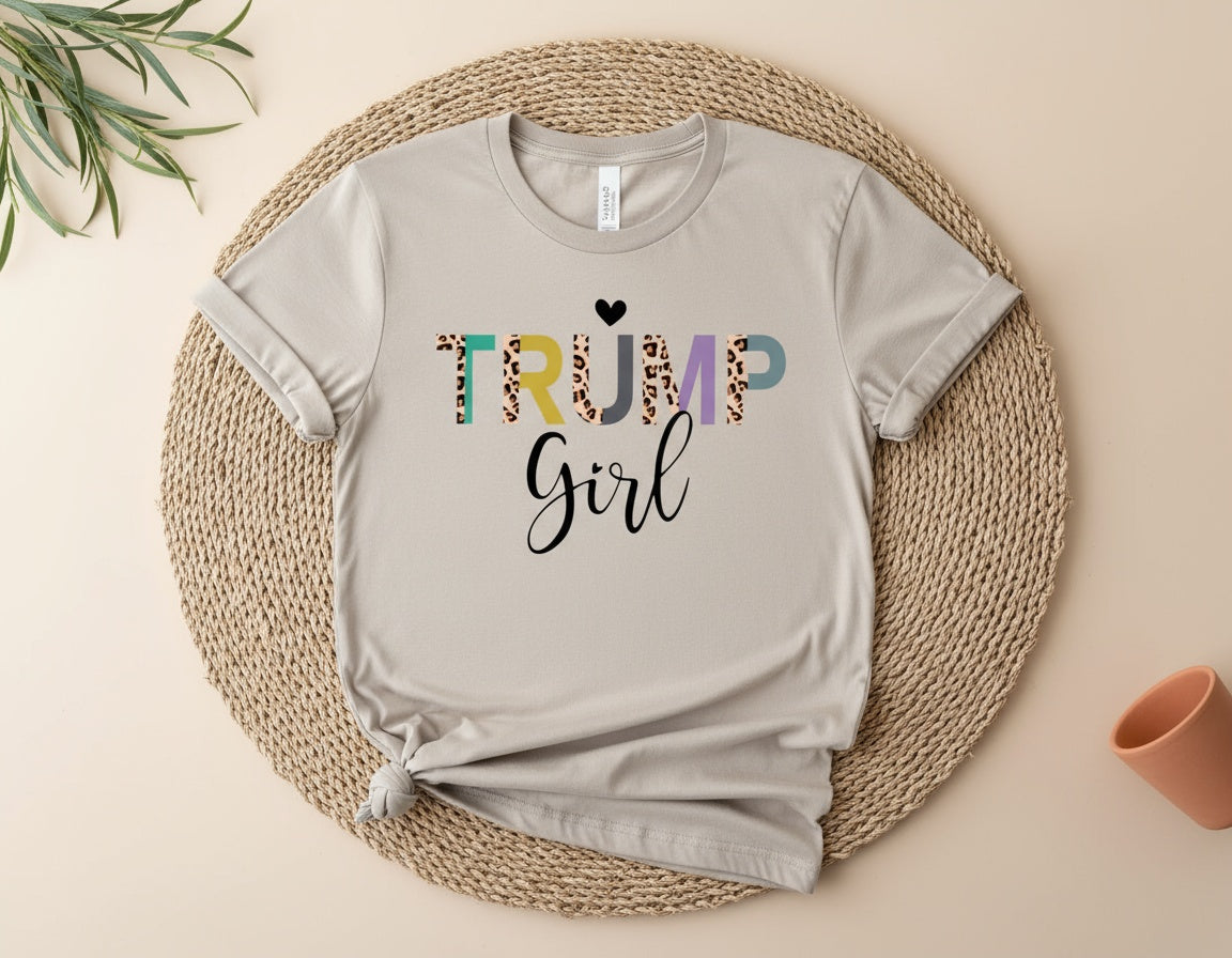 Trump Girl Leopard Print Graphic Tee