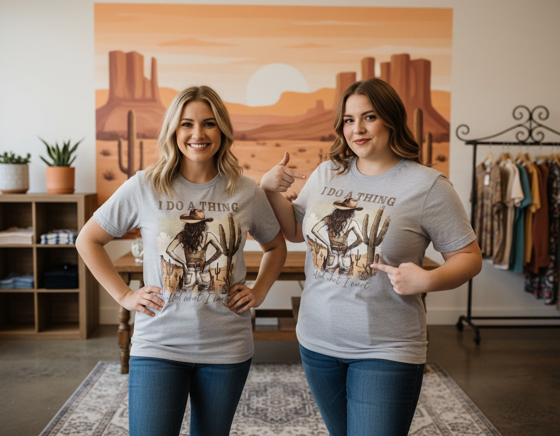 I Do a Thing Called What I Want Cowgirl Desert Graphic Tee