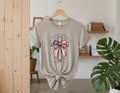 Corinthians 3:17 Patriotic Cross with American Flag Bow Tee