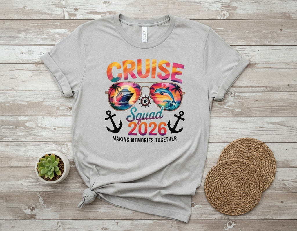Cruise Squad 2026 Colorful Sunglasses Graphic Tee