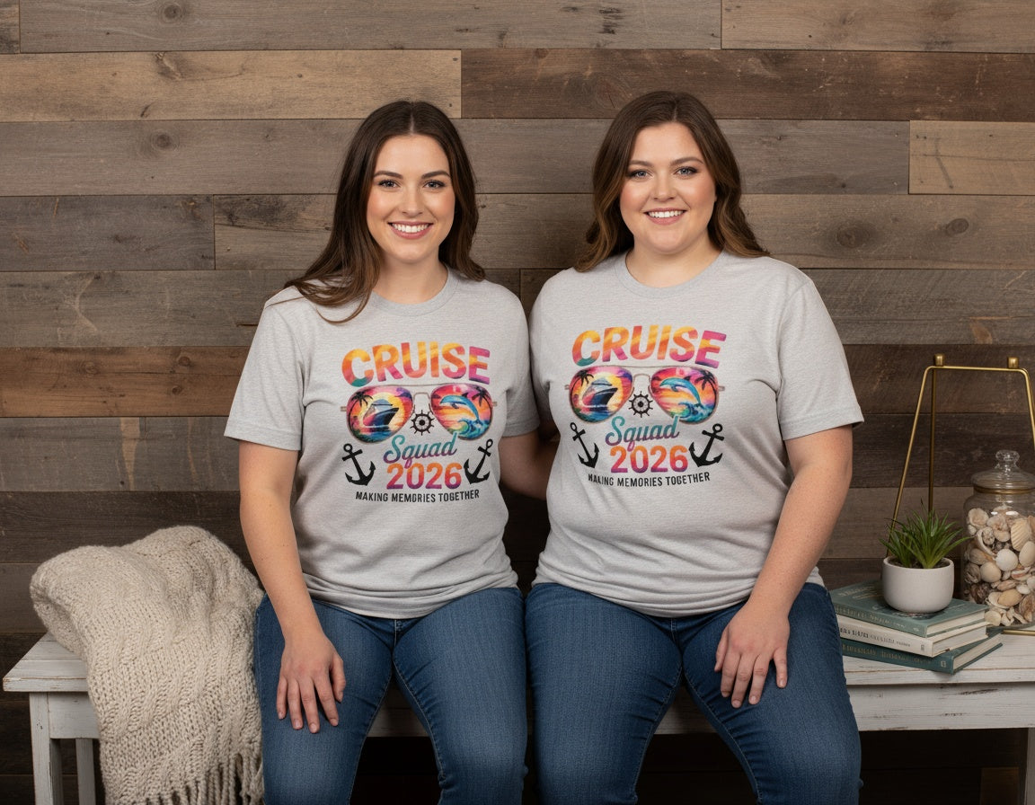 Cruise Squad 2026 Colorful Sunglasses Graphic Tee