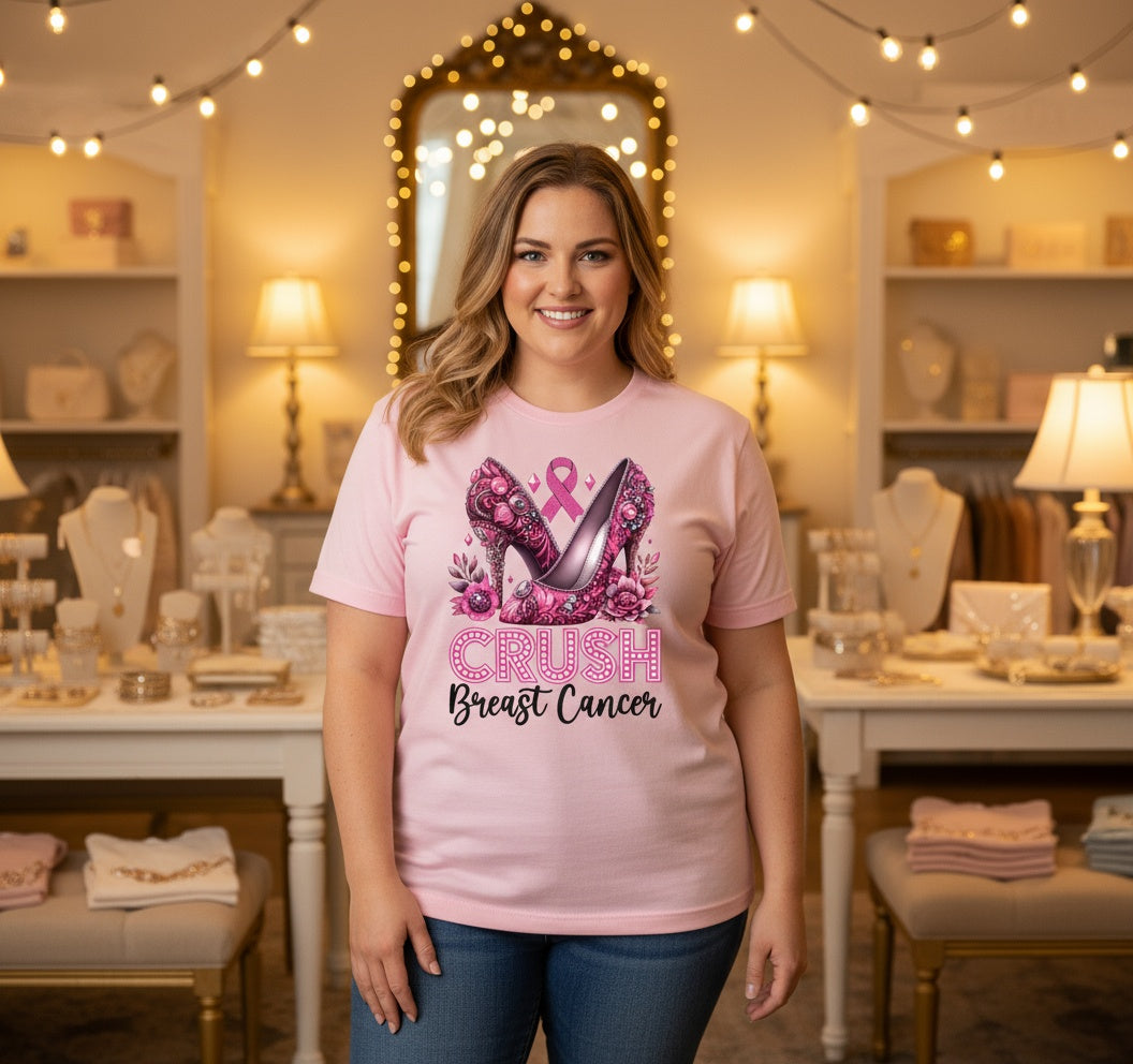 Crush Breast Cancer T-Shirt – Pink Ribbon Awareness Tee