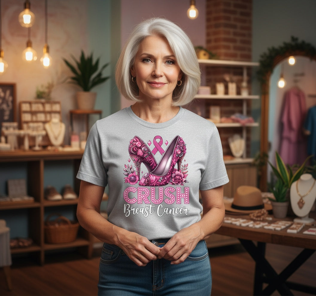 Crush Breast Cancer T-Shirt – Pink Ribbon Awareness Tee