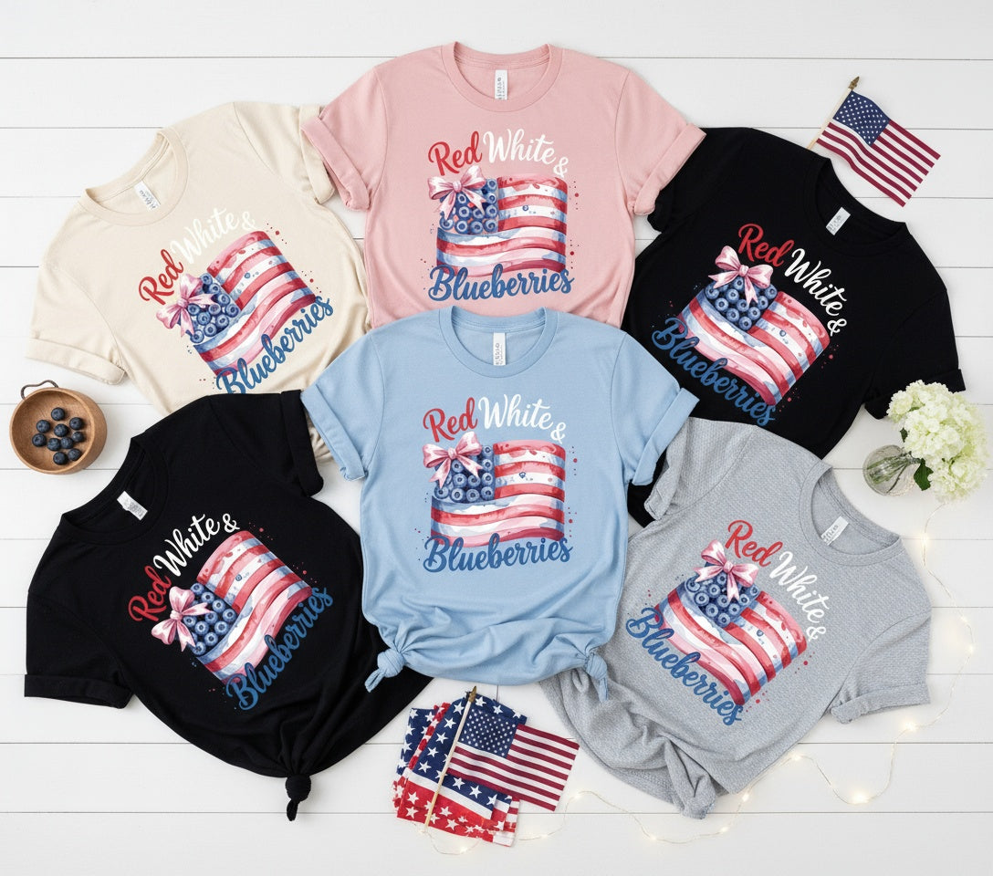 Red, White & Blueberries T-Shirt – Patriotic 4th of July Berry Tee