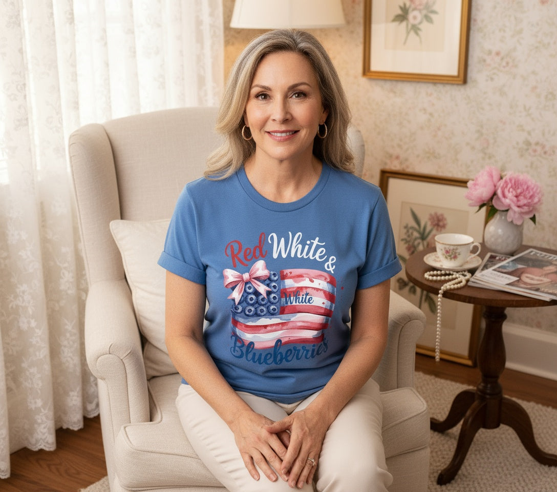 Red, White & Blueberries T-Shirt – Patriotic 4th of July Berry Tee
