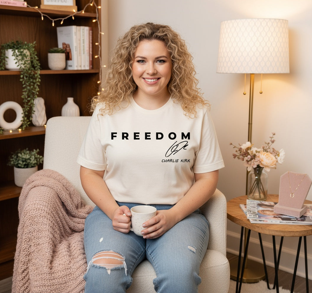 Charlie Kirk Freedom T-Shirt – Patriotic Liberty Graphic Tee