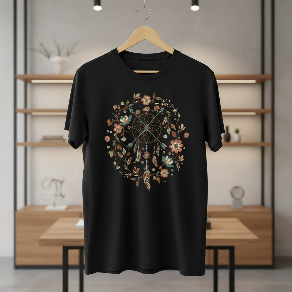 Boho Dreamcatcher Floral T-Shirt