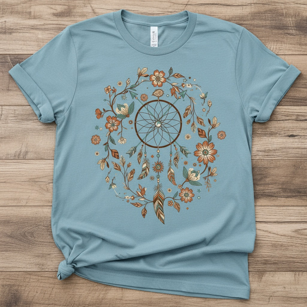 Boho Dreamcatcher Floral T-Shirt