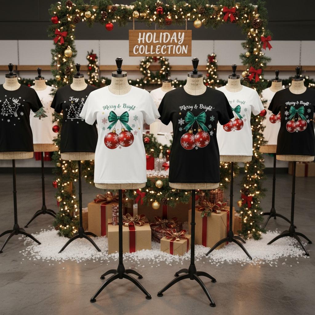 Merry & Bright Christmas Ornaments T-Shirt – Holiday Cheer