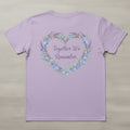 Lavender Awareness T-Shirt with Together We Remember Floral Heart Design