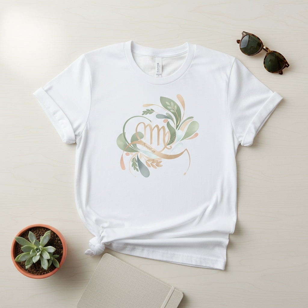 Virgo Zodiac Shirt – Elegant Floral Astrology Tee | Exclusively by AnnaKat