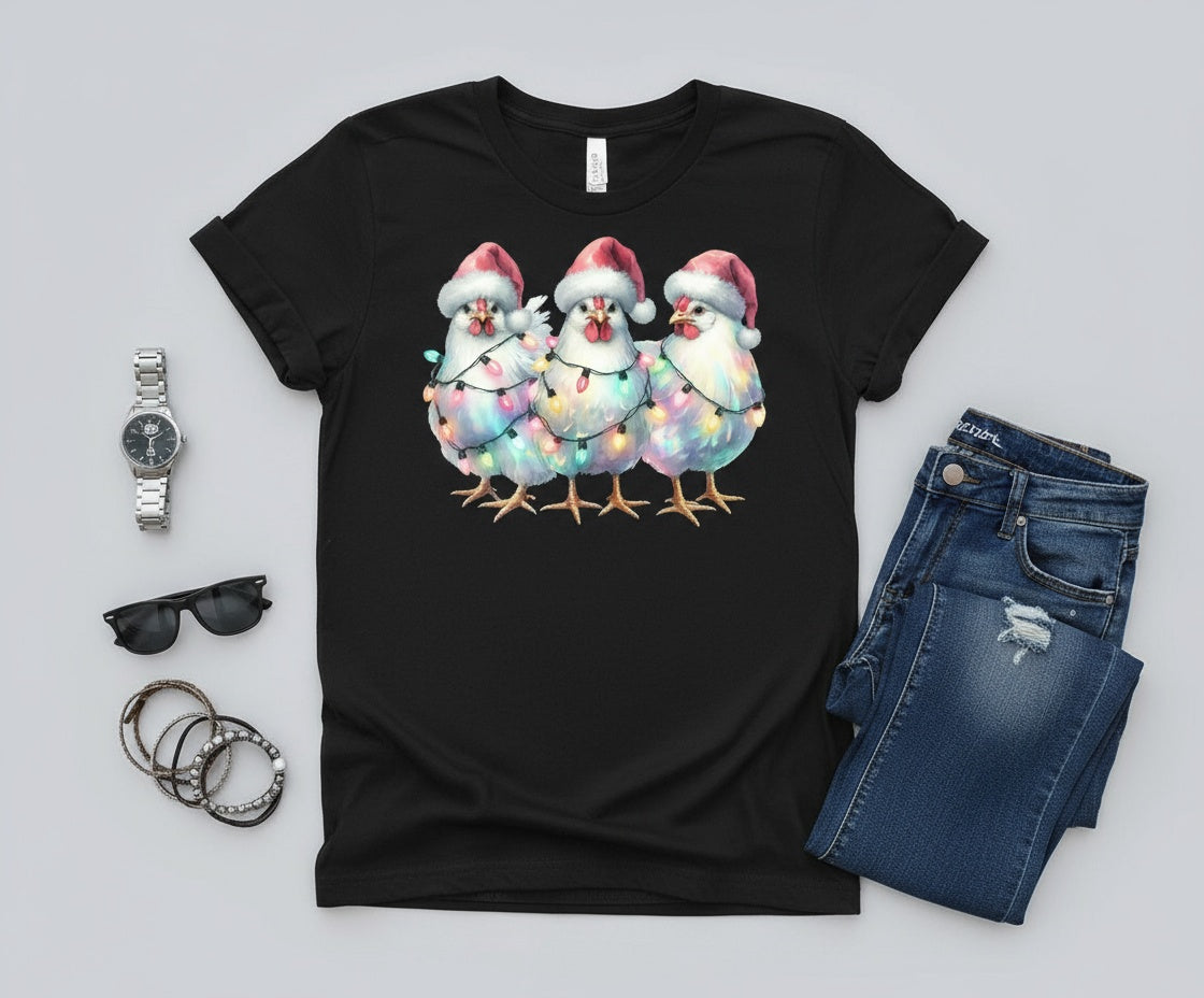 Tangled Chickens– Festive Holiday Fun Tee