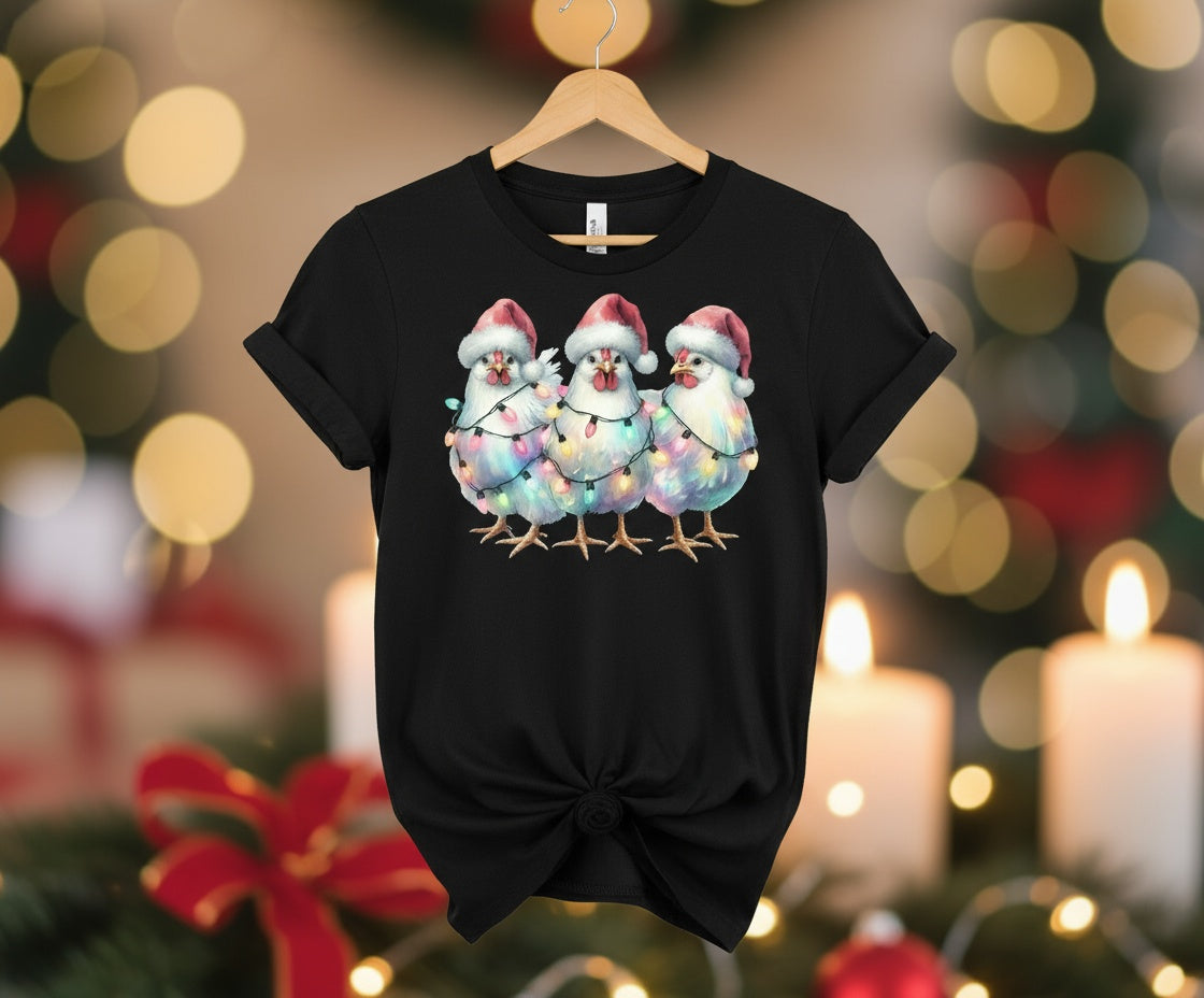Tangled Chickens– Festive Holiday Fun Tee