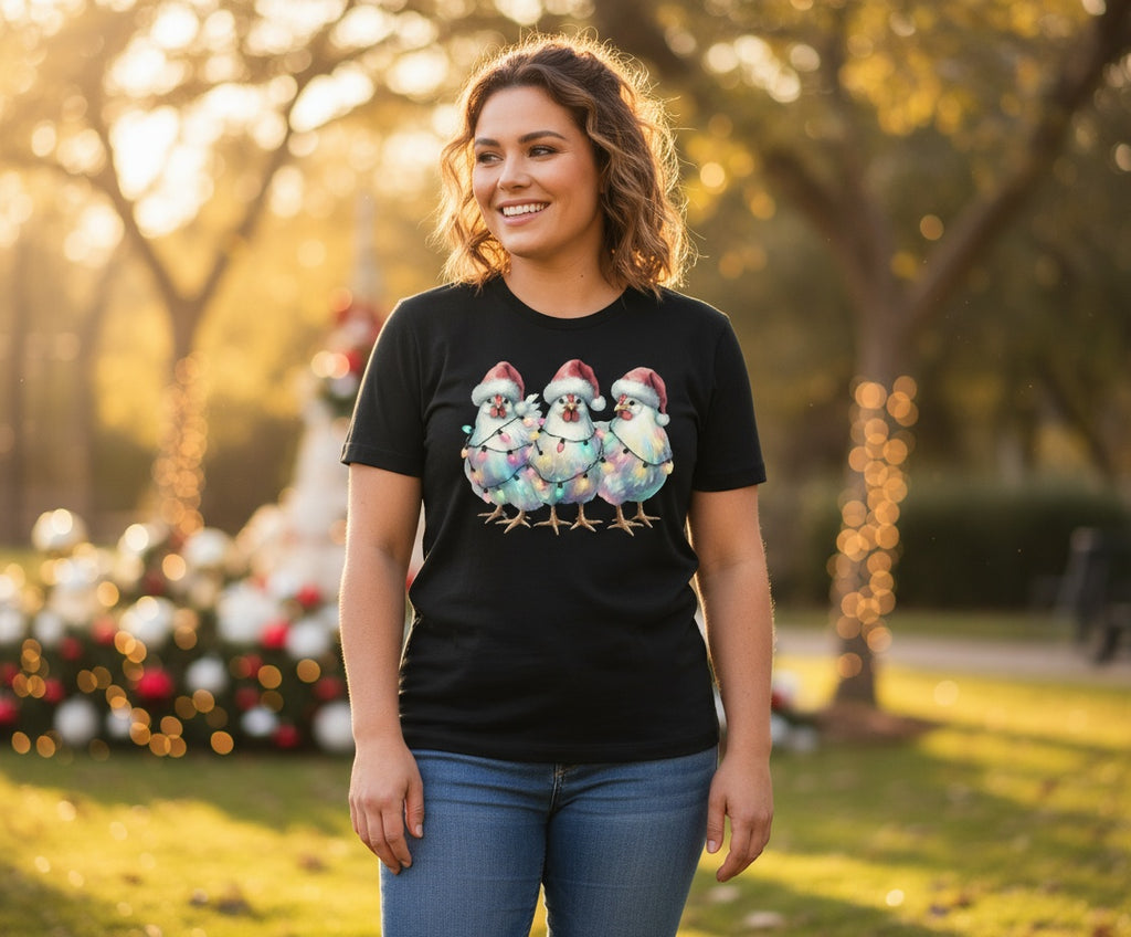 Tangled Chickens– Festive Holiday Fun Tee