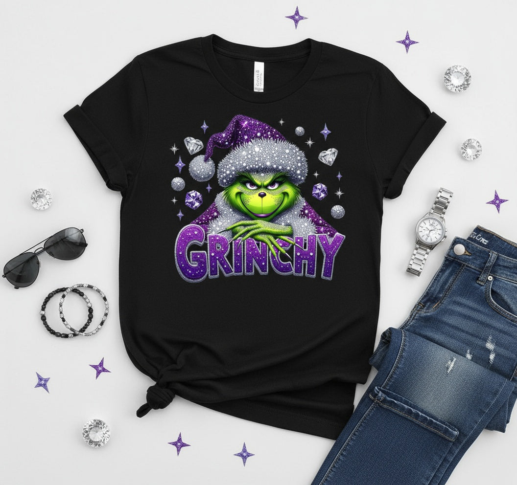 G-Man Grinchy Christmas T-Shirt – Sparkly Holiday Grinch Graphic Tee