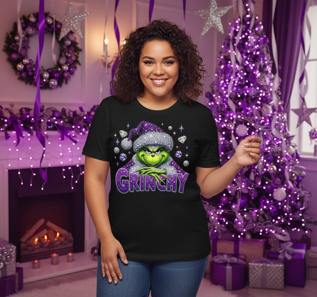G-Man Grinchy Christmas T-Shirt – Sparkly Holiday Grinch Graphic Tee