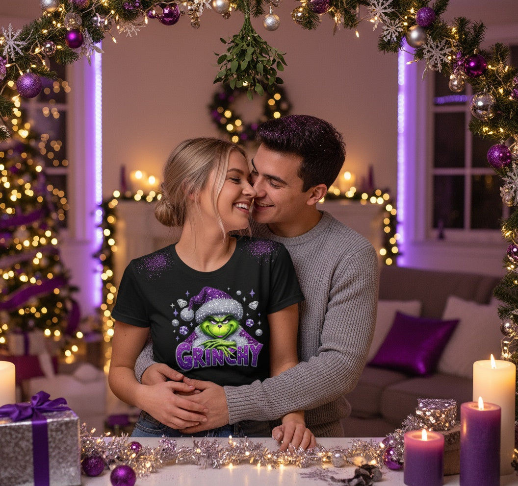 G-Man Grinchy Christmas T-Shirt – Sparkly Holiday Grinch Graphic Tee