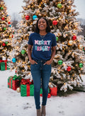 Merry and Bright Christmas T-Shirt – Colorful Holiday Graphic Tee
