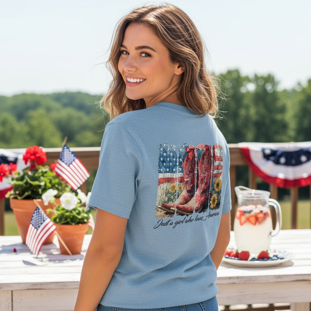 Just a Girl Who Loves America Tee