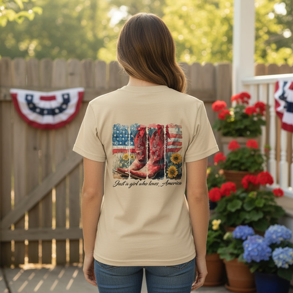 Just a Girl Who Loves America Tee